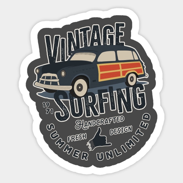 Vintage Surfing Sticker by CB Creative Images